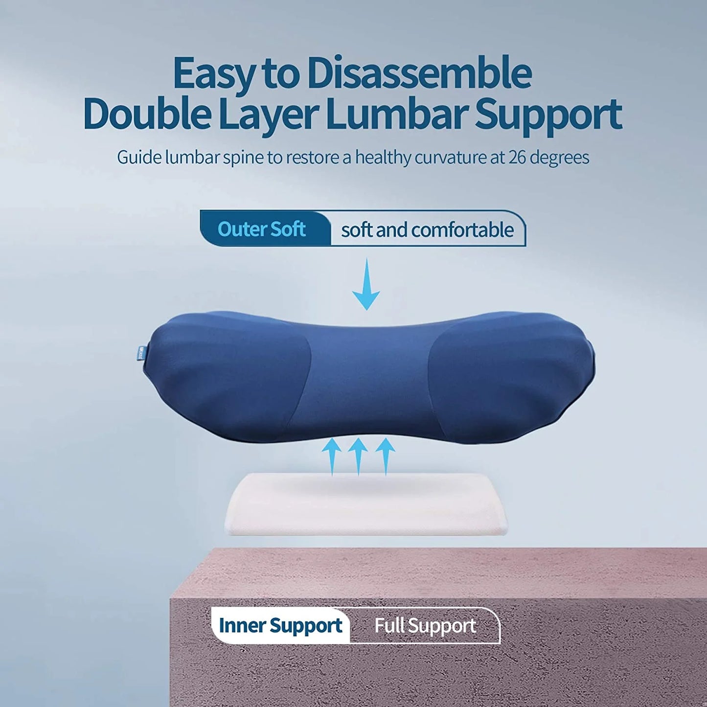 Adjustable Lumbar Support Pillow for Sleeping