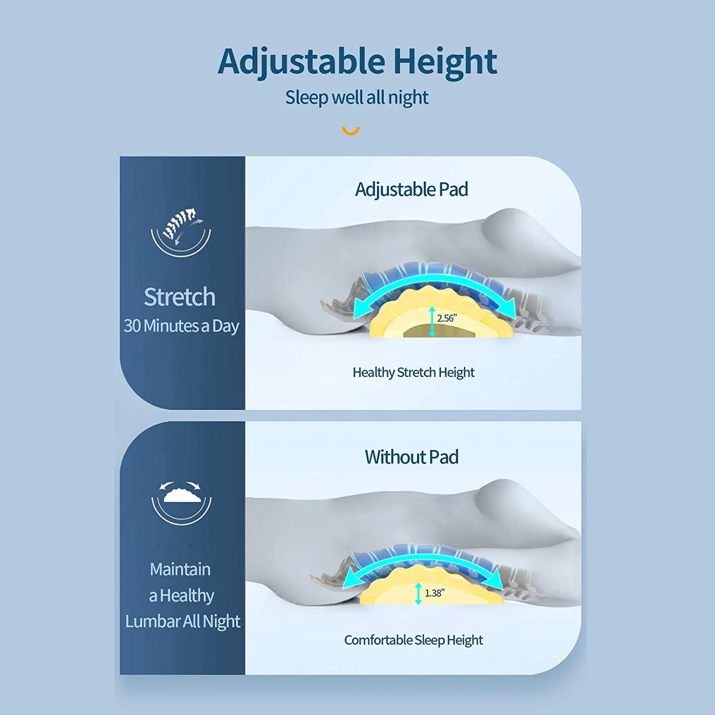 Adjustable Lumbar Support Pillow for Sleeping