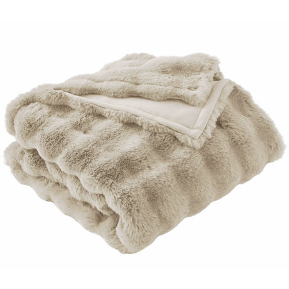 Better Homes & Gardens Beige Texture Faux Fur Throw