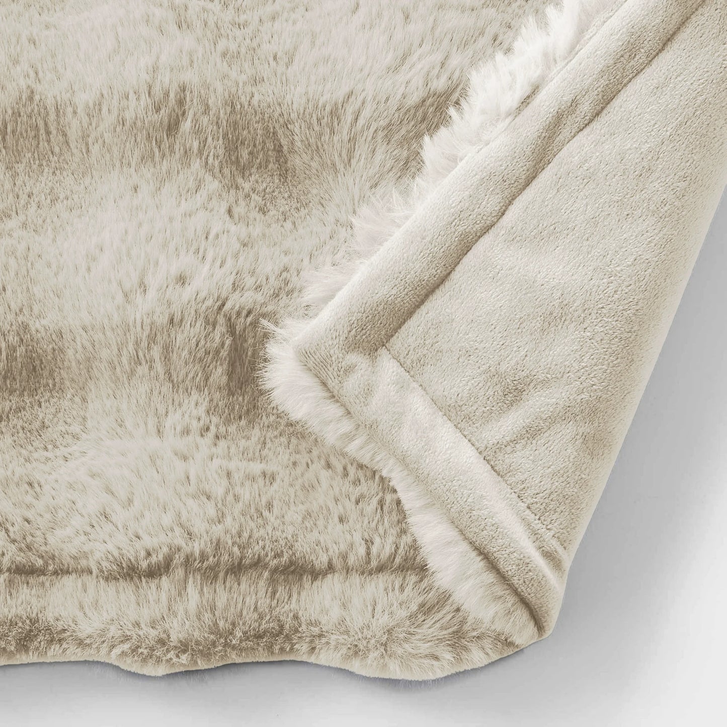 Better Homes & Gardens Beige Texture Faux Fur Throw