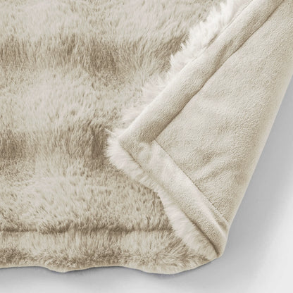 Better Homes & Gardens Beige Texture Faux Fur Throw