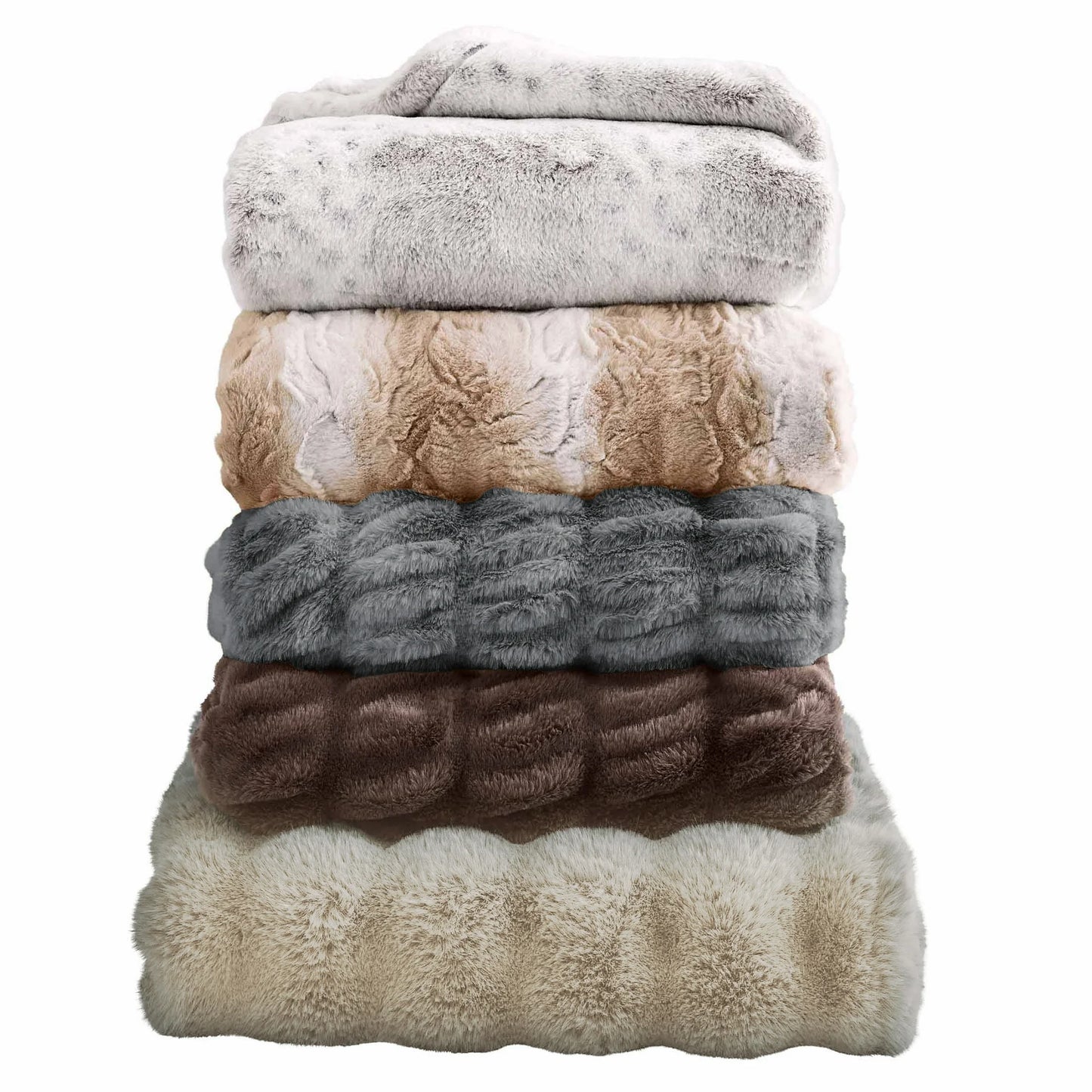 Better Homes & Gardens Beige Texture Faux Fur Throw