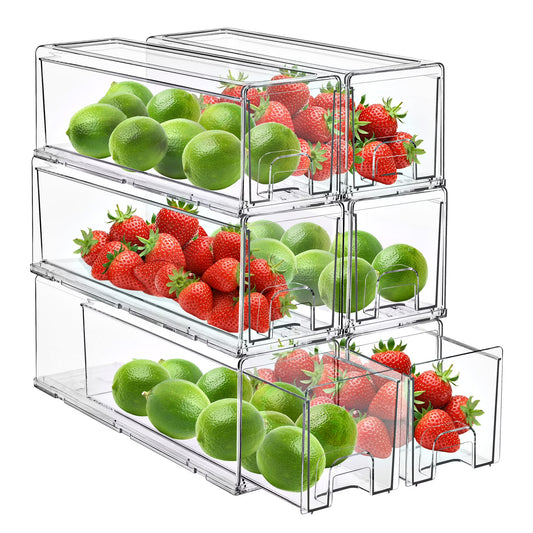 Sorbus Fridge Drawers Clear Stackable Organizer (6 Pack)
