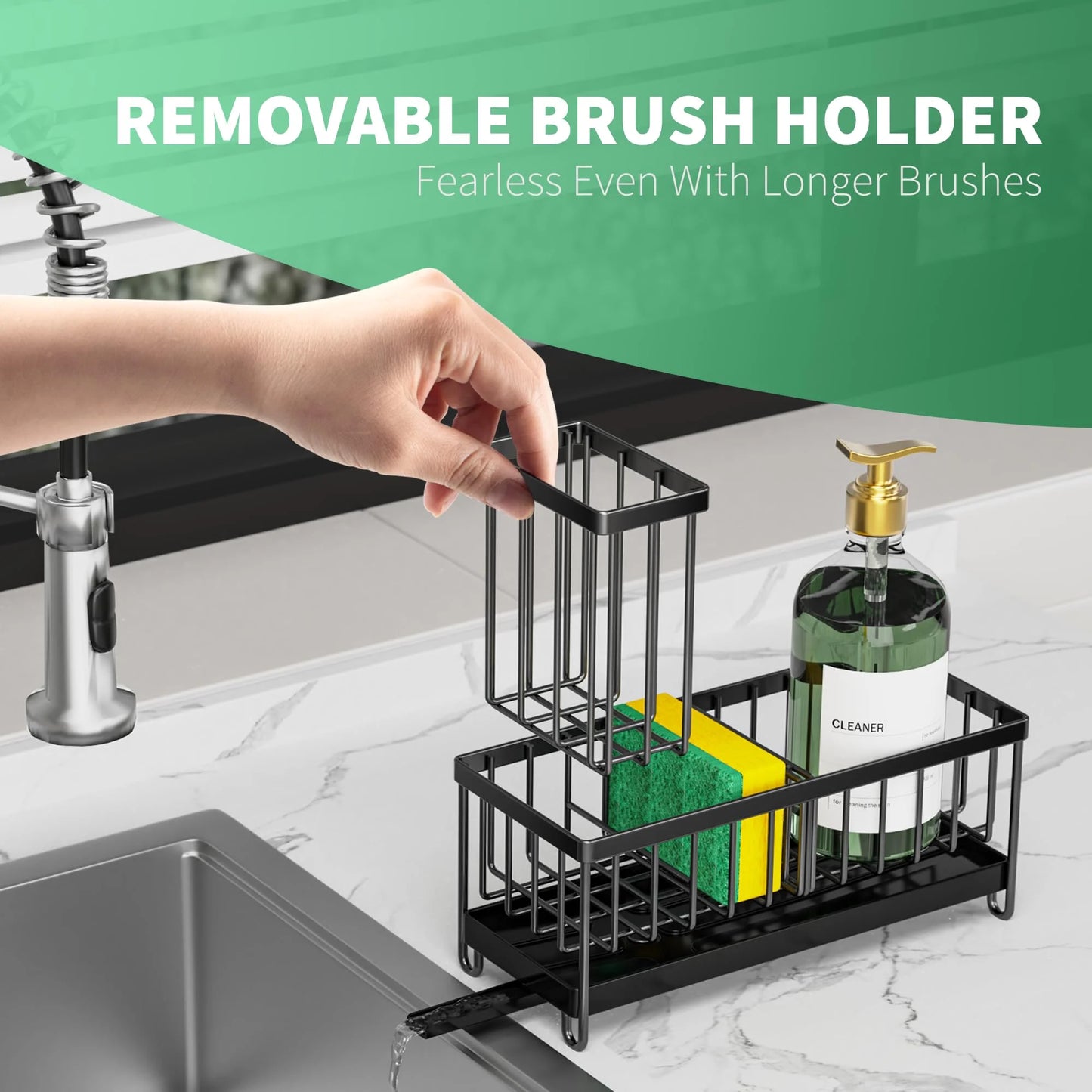 Cisily Kitchen Sink Sponge Holder & Caddy