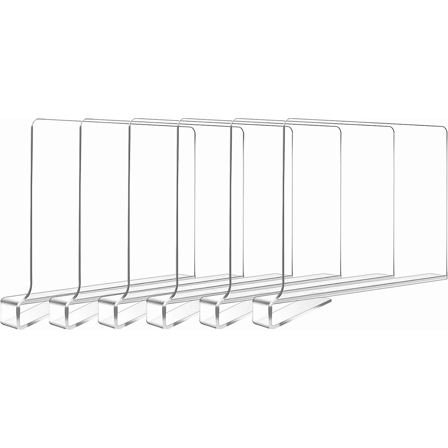 Hiziwimi Clear Acrylic Shelf Dividers (6 Pack)