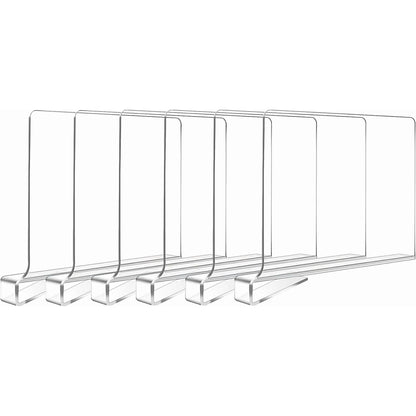 Hiziwimi Clear Acrylic Shelf Dividers (6 Pack)