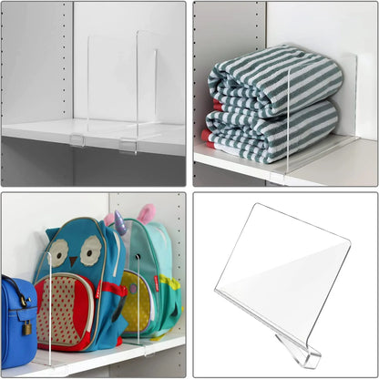 Hiziwimi Clear Acrylic Shelf Dividers (6 Pack)